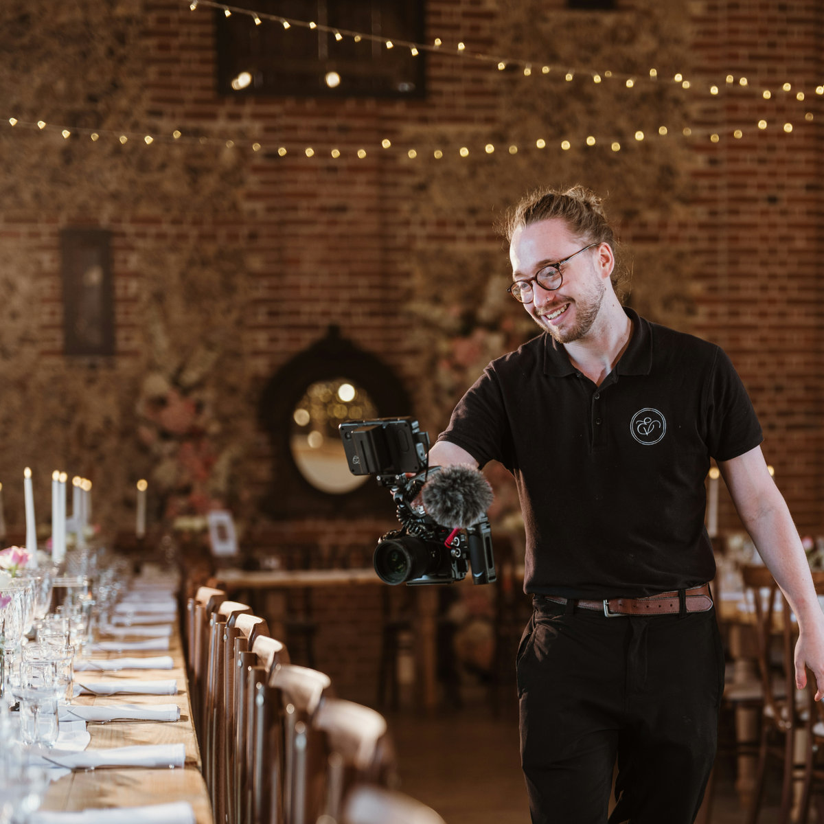 Harry filming a wedding